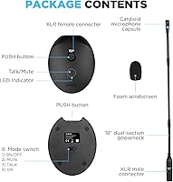 Vista 4 de BOYA Micrófono de condensador para escritorio y podio, micrófono de cuello de cisne bi-fold de 18 pulgadas con botón de silencio e indicador LED