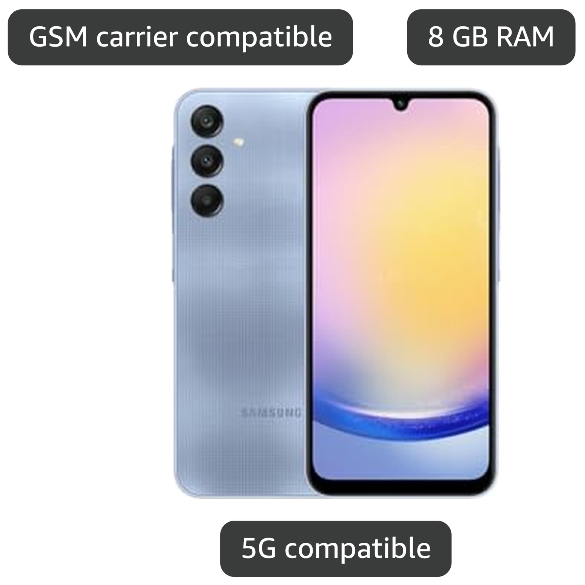 Amazon.com: Samsung Galaxy A25 5G (SM-A256E/DS), 256GB 8GB Ram