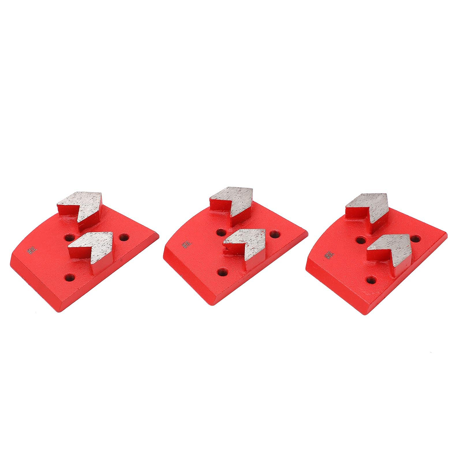Disque de Meulage Diamant Trapézoïdal à 2 Dents, 3 Pièces Bloc de Meulage de Disque de Polissage de Sol pour la Coupe du Béton Accessoire de Meuleuse pour Sol de Meuleuse, Rouge