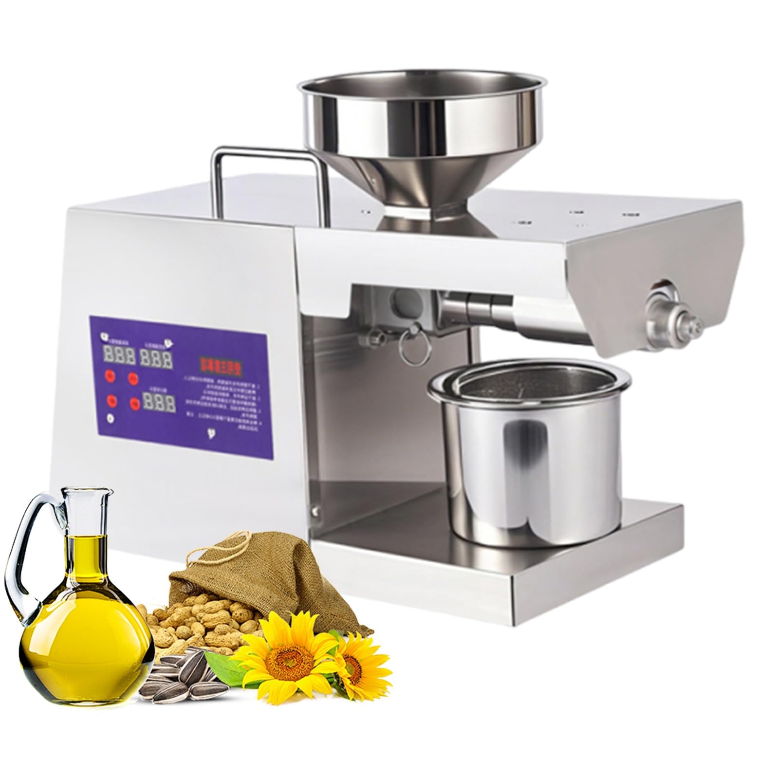 Prensa oleaginosa 2000W extractor de aceite de sésamo y cacahuete