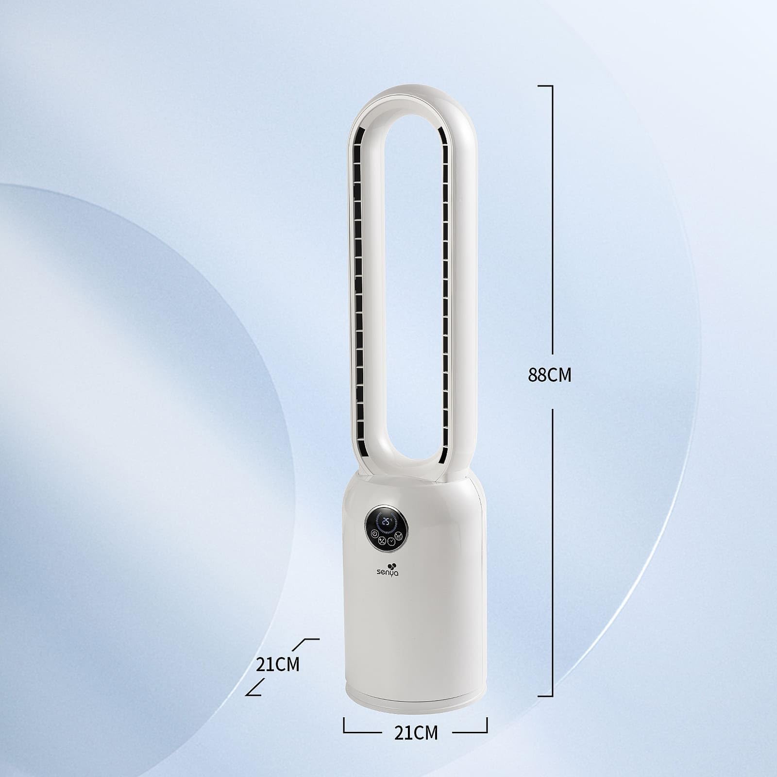 SENYA Fresh Air 2 in 1 Silent Column Fan with HEPA Air Purifier - Bladeless Standing Fan - Wide Angle Oscillation - Remote Control Included and 24 Adjustable Speeds - 3