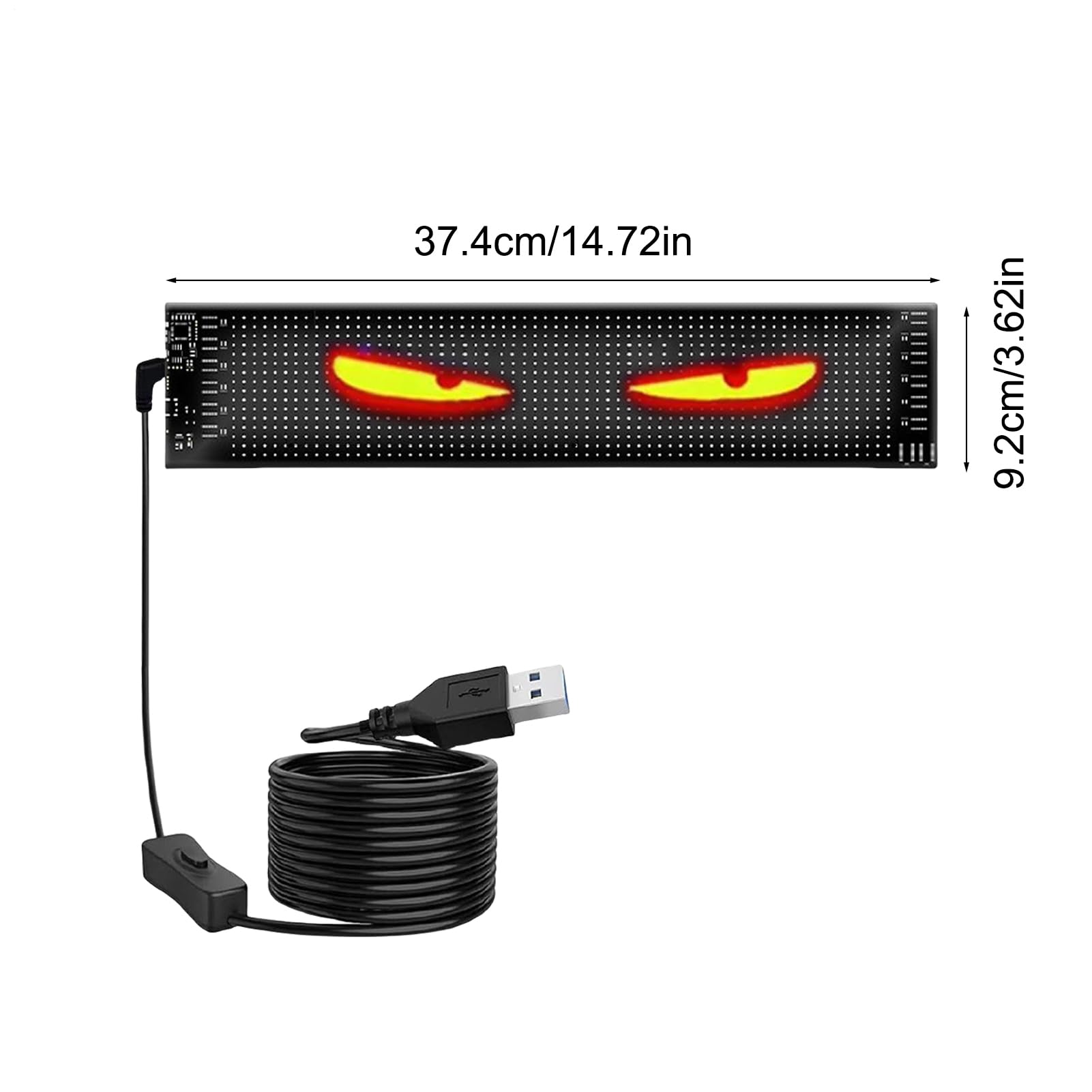 LED-Augen für LKW-Windschutzscheibe – programmierbare flexible Autoaugen | Kfz-Außendekoration für Frontscheibe, Fahrzeuge, Wohnmobile, SUVs, Geburtstag, Bar, Party, Urlaub, Zuhause, Geschäft, Display