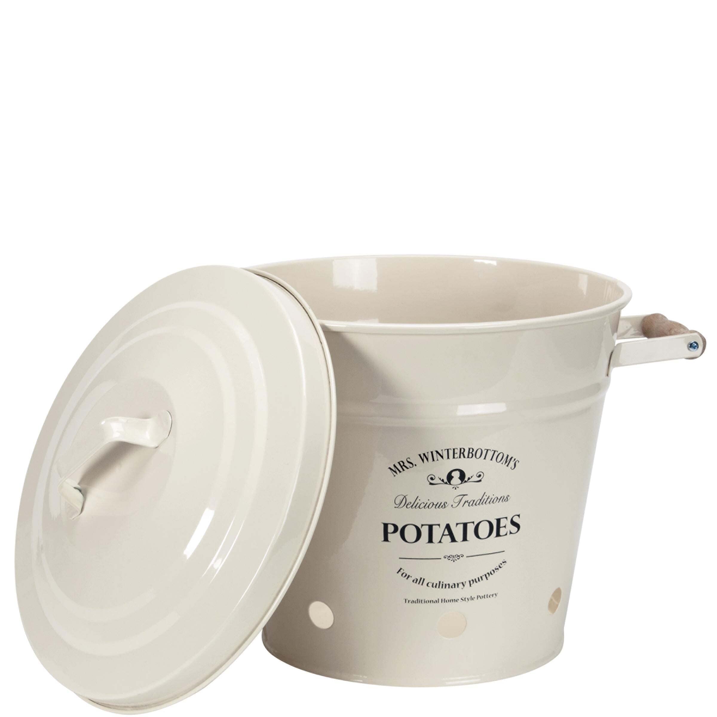 Butlers Zinc potato pail in English design, cream, Mrs