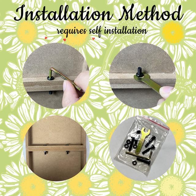 Sunflower Porch Sign - Vertical 'Go Away' Farmhouse Wood Plank Wall Decor, 8x48 Modern Farmhouse Plaque Sign