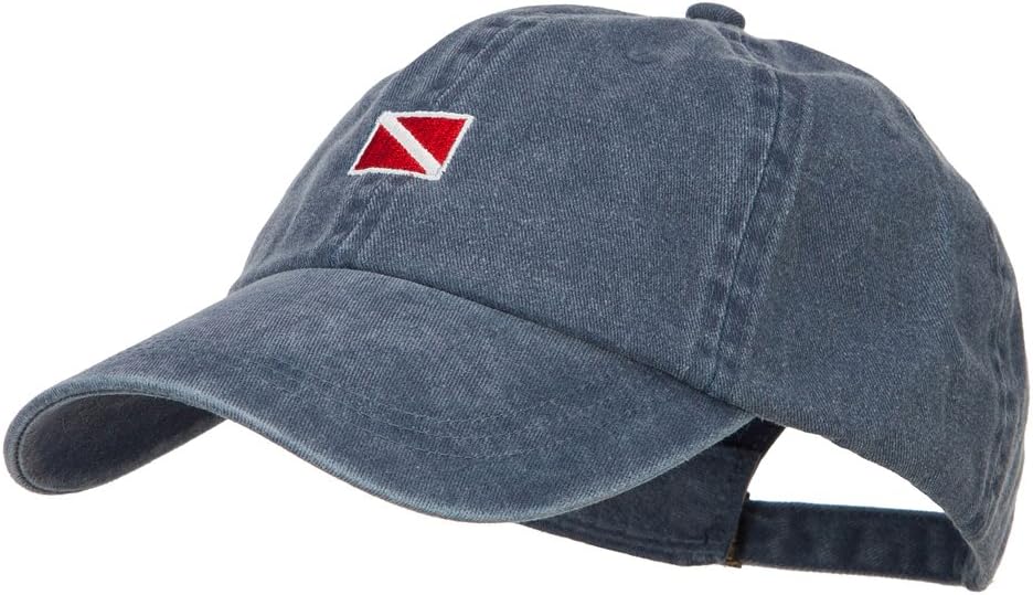e4Hats.com Mini Scuba Flag Embroidered Washed Cap