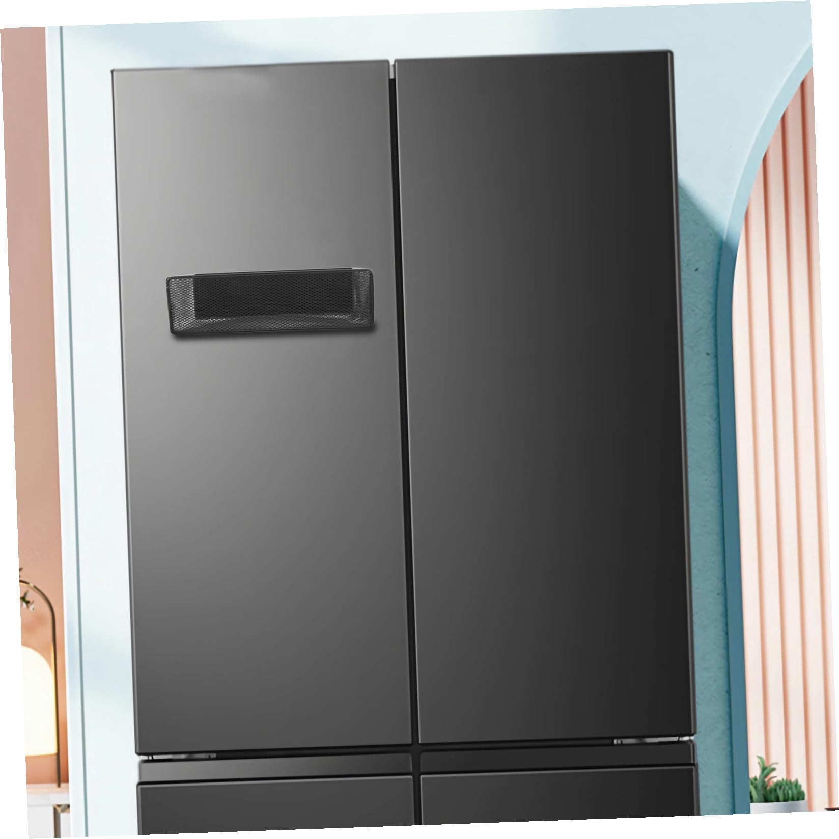 Estante Magnético para Nevera Grande Negro Cesta Lateral de Almacenamiento de Cocina de Hierro Resistente Organizador Magnético para Puerta de Frigorífico Cesta para Especias