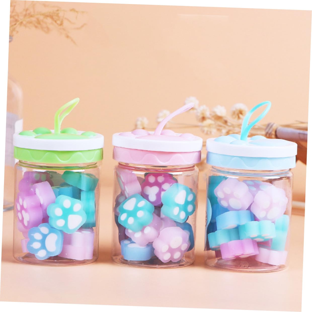 Boîte de Gomme en Caoutchouc Patte de Chat pour Fournitures Scolaires