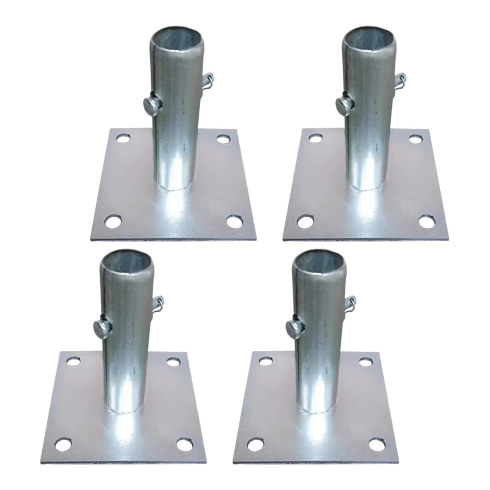 4-Piece Scaffold Base Plates, Adjustable Steel Support, 12x12cm Galvanized Square Base, Enhanced Stability Accessory for Construction & Commercial Scaffolding