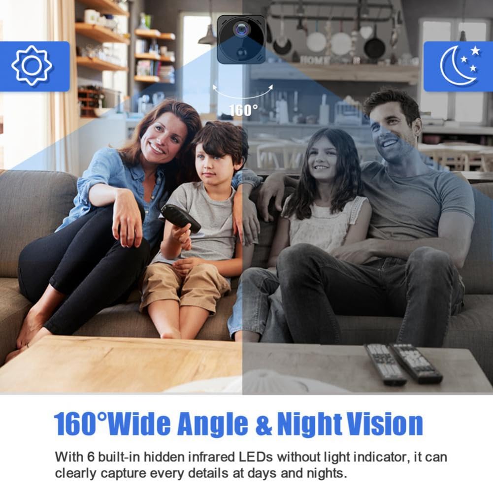 Carriere 4K Mini WiFi niania kamera długi czas czuwania wbudowana bateria alarm wykrywania ruchu kamera monitorująca (B)