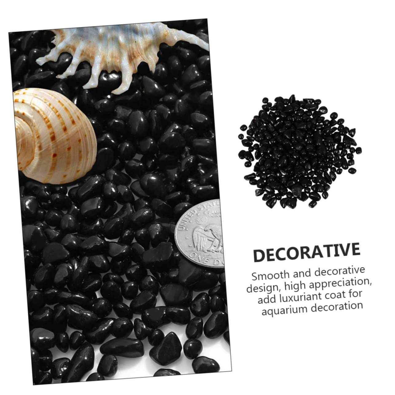COSMEVIVI 1 Aquarium Fish Tank Sands Fish Rocks for Tank Black Pebbles Stones for Black Stones Fish Tank Gravel Rocks for Fish Tank Fish Tank Used Rocks Clay Pebbles for Plants