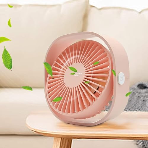 HARPAT Mini ventilador de escritorio USB de 3 velocidades, mesa de escritorio pequeña personal, ventilador USB silencioso para hogar, oficina,