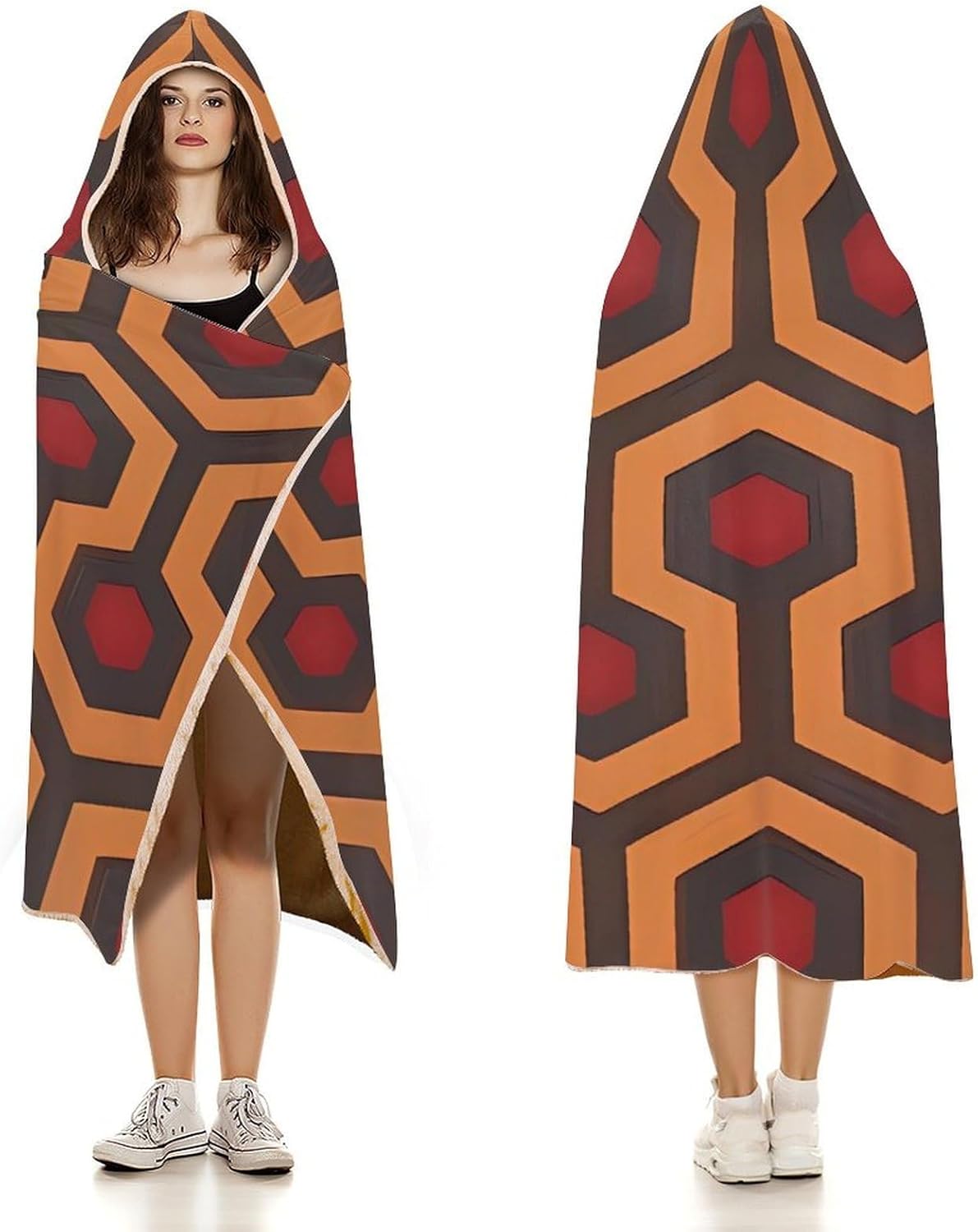 Shining Overlook Wearable Hooded Blanket, Ultra Soft Arctic Velvet Cape Cloak Unisex - Cozy Wearable Blanket