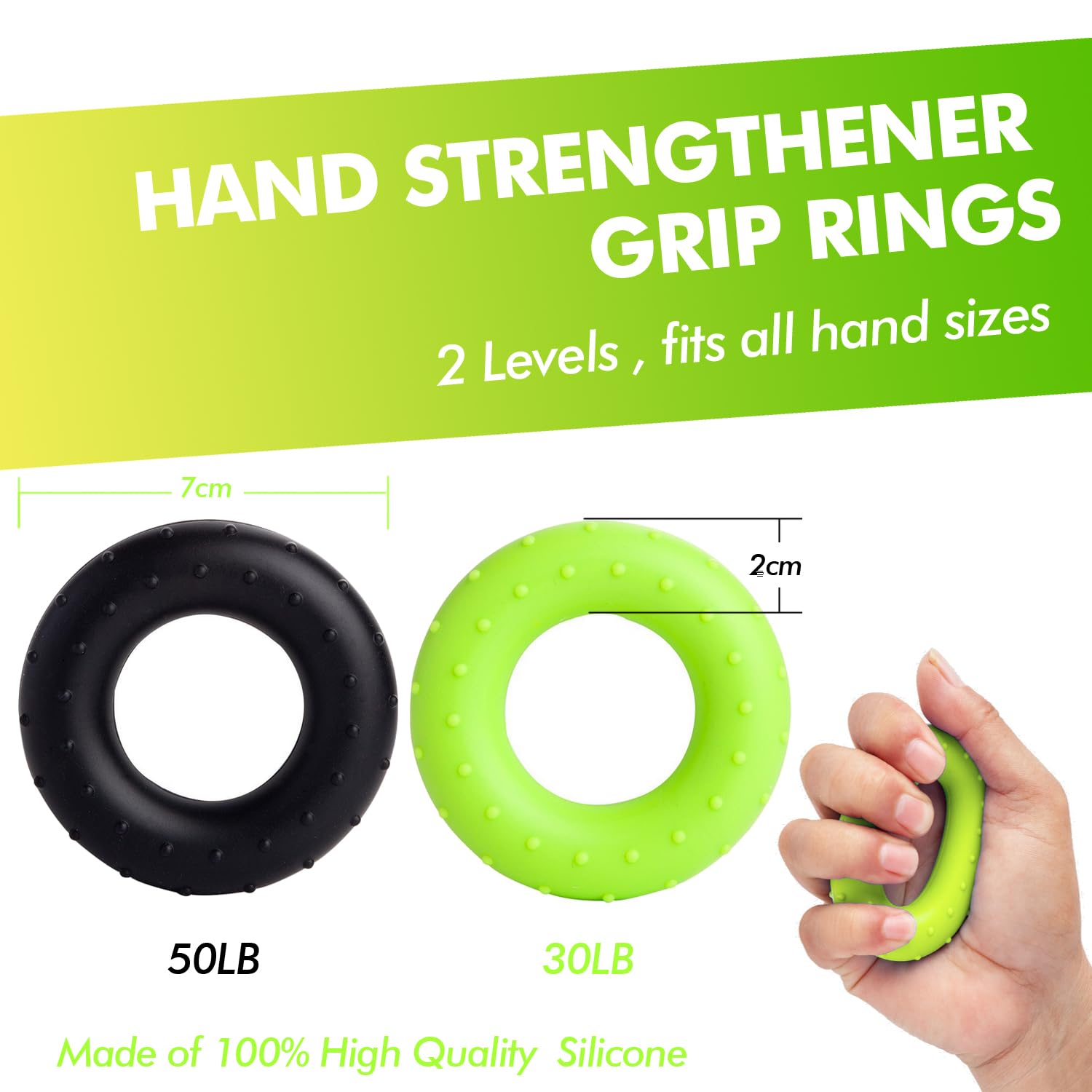 Kit di allenatori per le mani 8 Pack, allenatori per le dita, palla giroscopica, palla antistress, allenatore della presa, allungatore delle dita, fitness delle mani