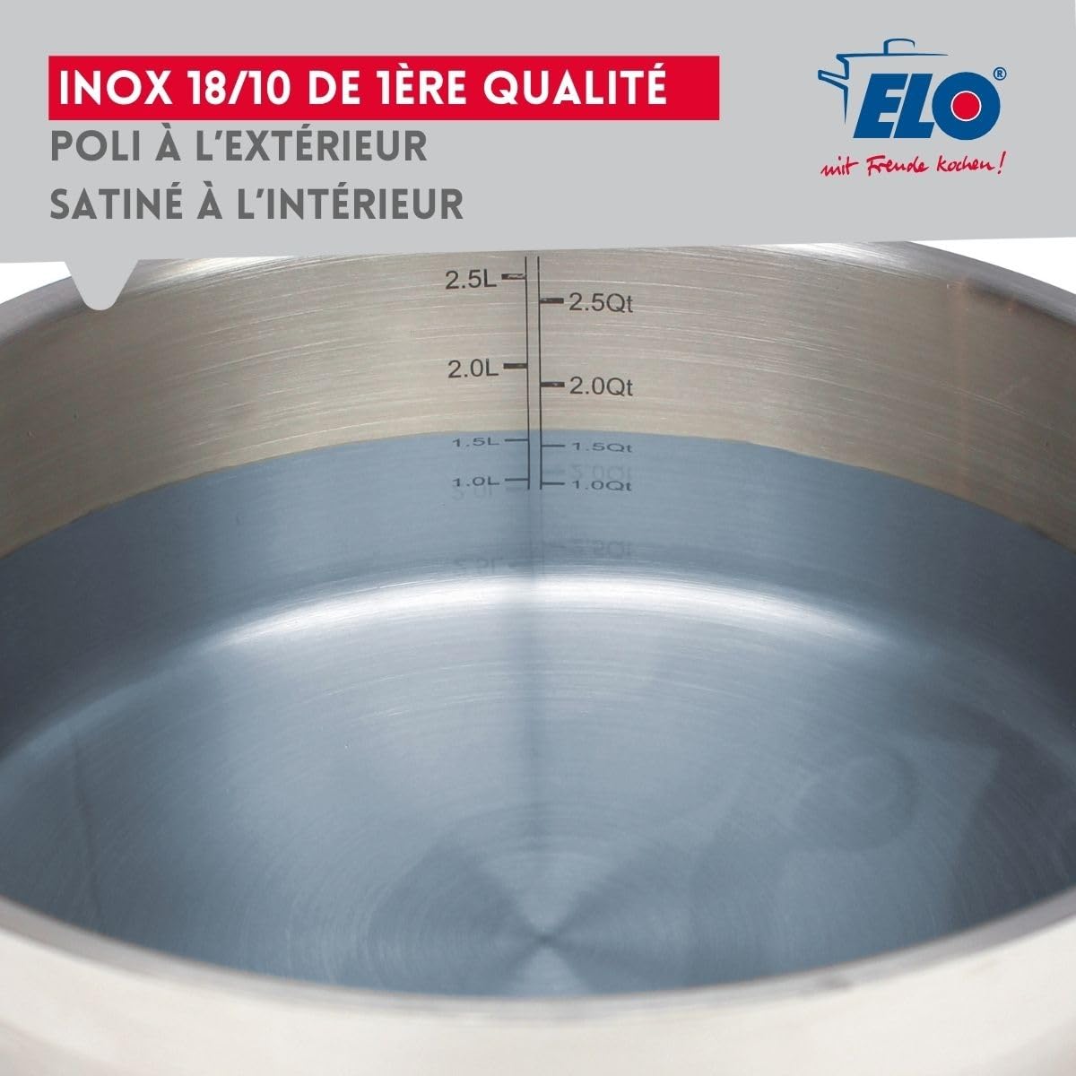 ELO 9698550 Kochgeschirr-Set, 2-teilig, 1 Bratpfanne 32 cm und 1 Kochtopf 14 cm Elo Profi, Citrin, Edelstahl, Induktion | Kochen, Anbraten und Schmoren, 2-teilig, Edelstahl, Pfanne 32 cm und Kochtopf 14 cm, Induktion, Backofen und Spülmaschine
