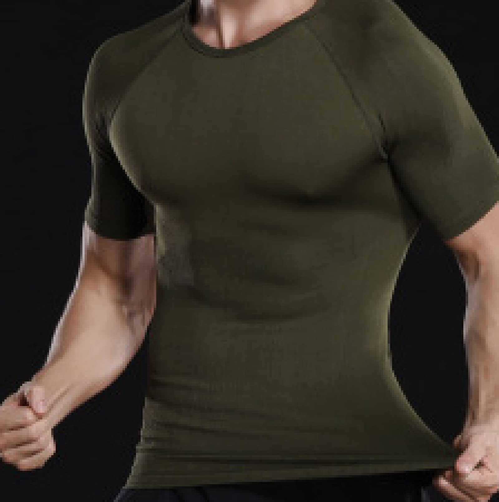Męska odzież modelująca tank top z okrągłym dekoltem kompresyjne koszule odchudzające odchudzanie odchudzanie modelowanie ciała podkoszulek na siłownię dobre