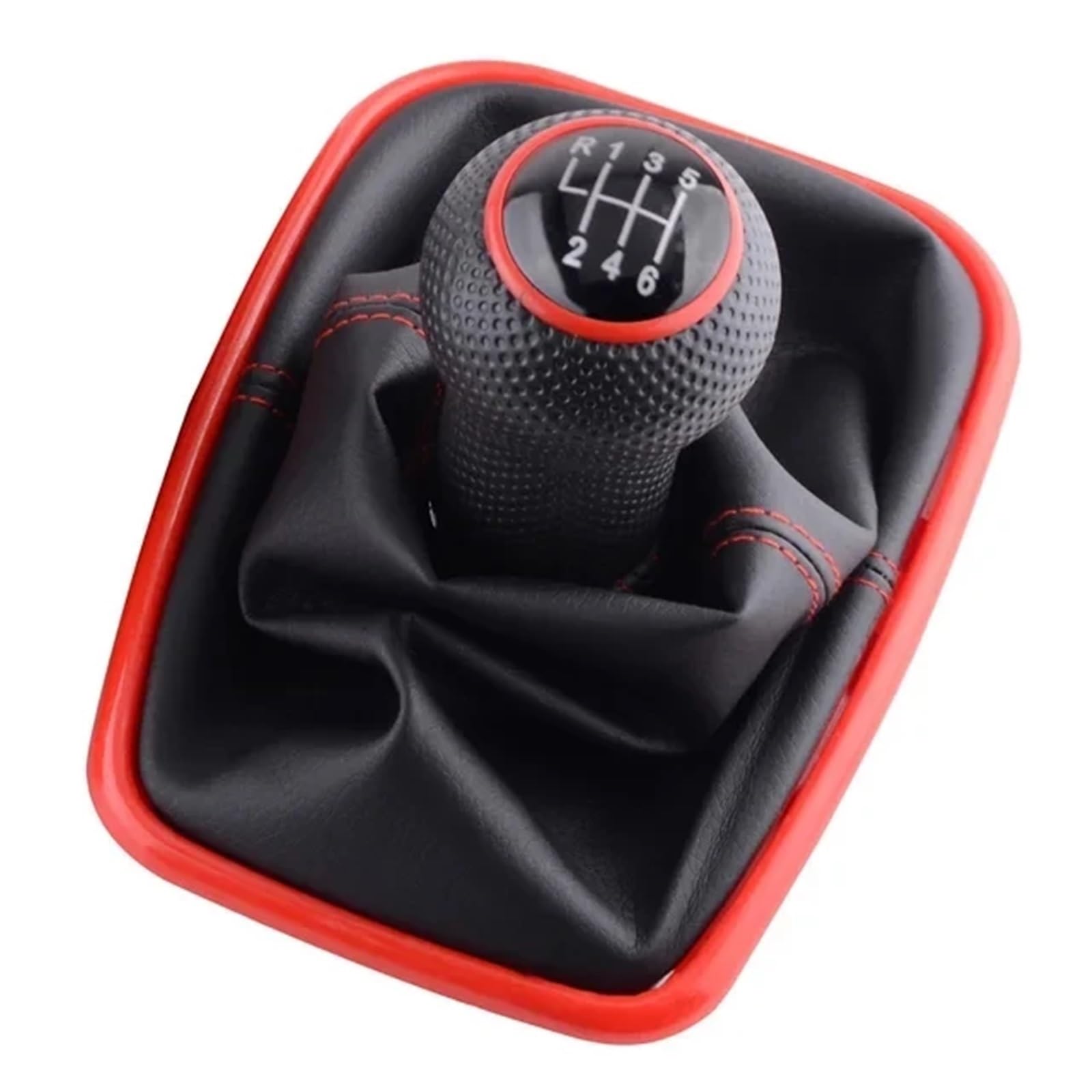 GXQKLSU Gear Shift Knob Compatible with VW for Golf 4 for GTI R32 for Bora for Jetta MT 2003-2008 5 6 Speed Gear Shift Knob Lever Shifter Gaitor Boot PU