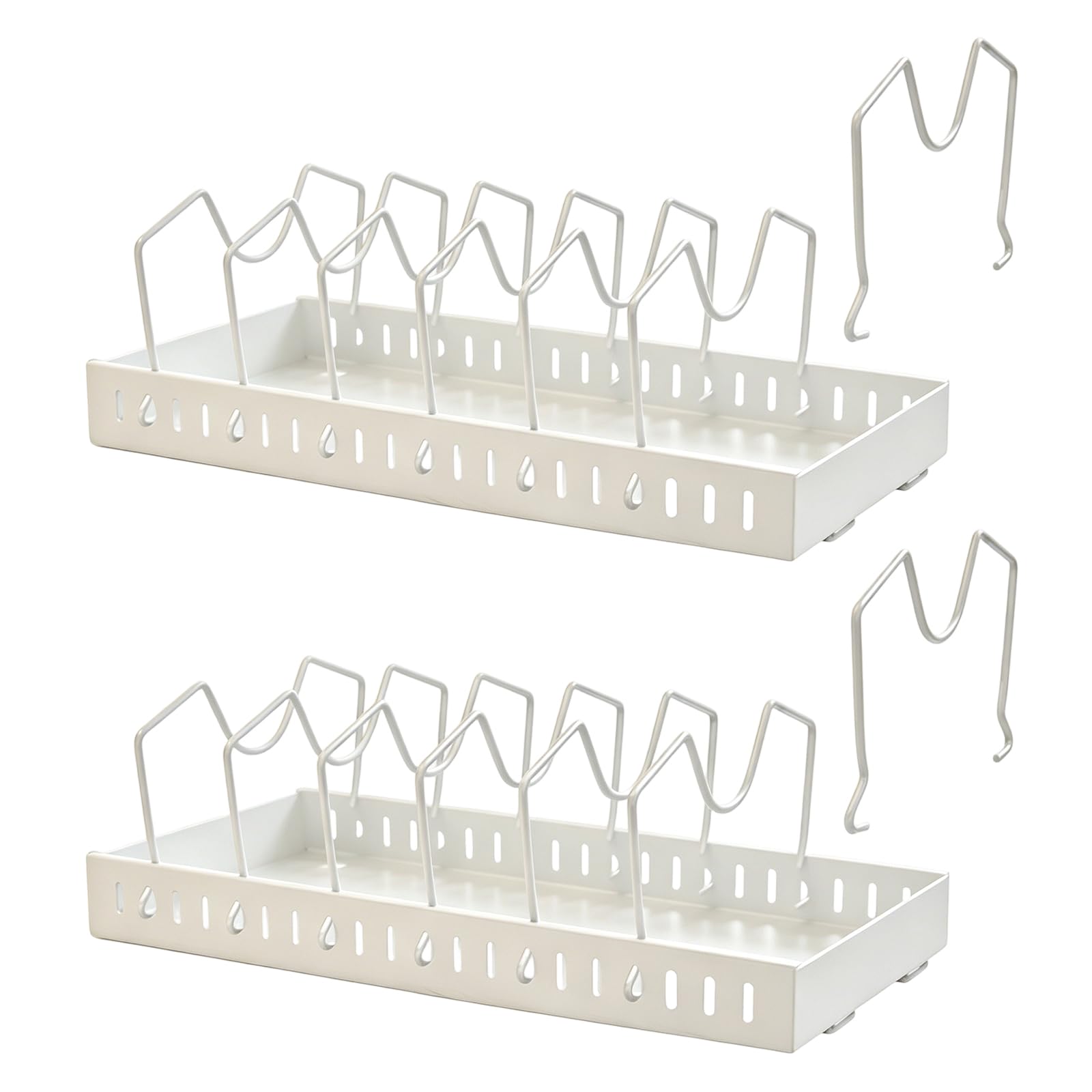 Msioytog 2 Pieces Sliding Cookware Shelf Unit Heavy Duty Carbon Steel Structure for Effective Cabinet Storage and Quick Access Kitchen Utensil Planner