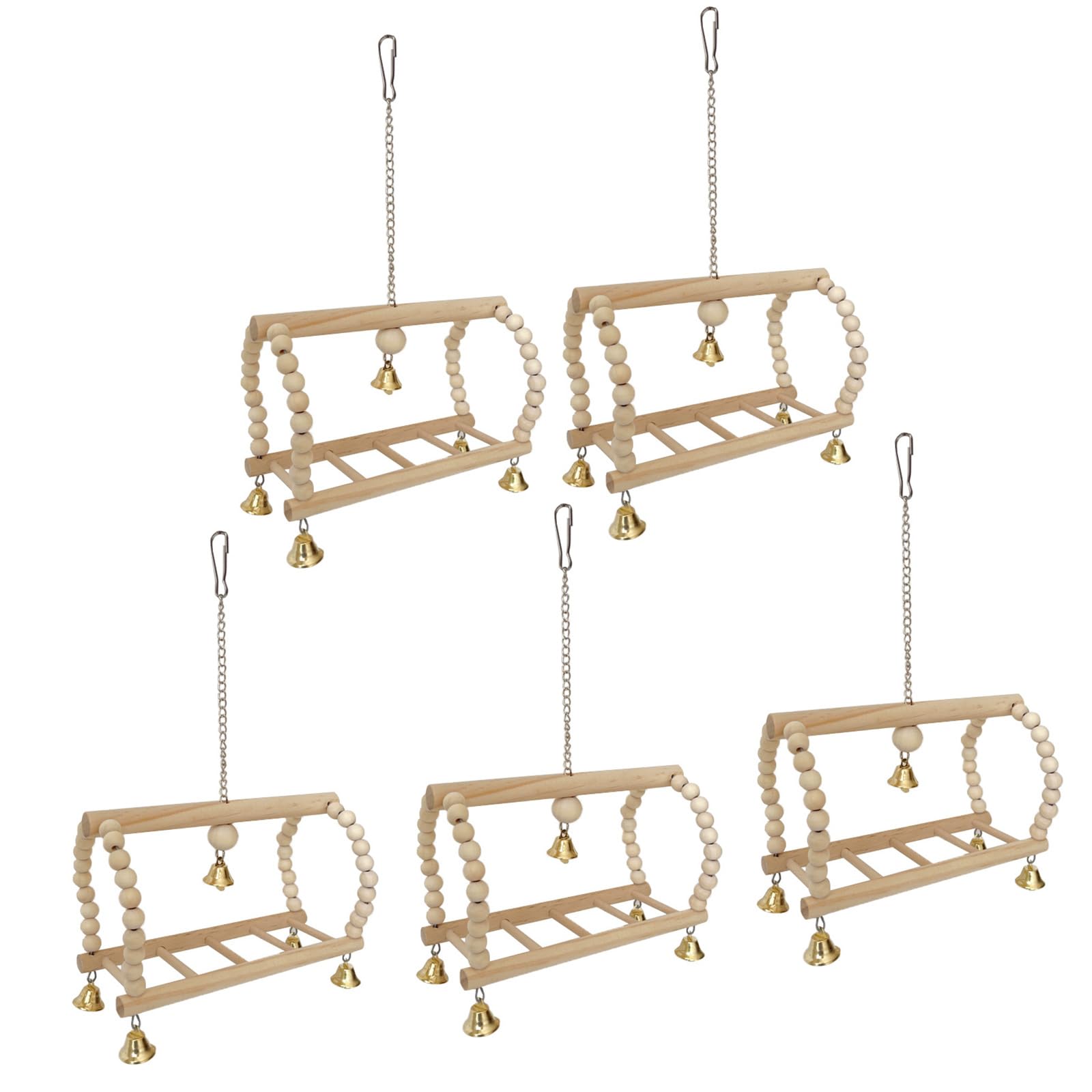 5pcs Parchi Giochi Uccelli Pappagalli Legno Playstand Pappagalli Playstand Pet Bird Centri Attività per Uccelli Accessori Gabbia