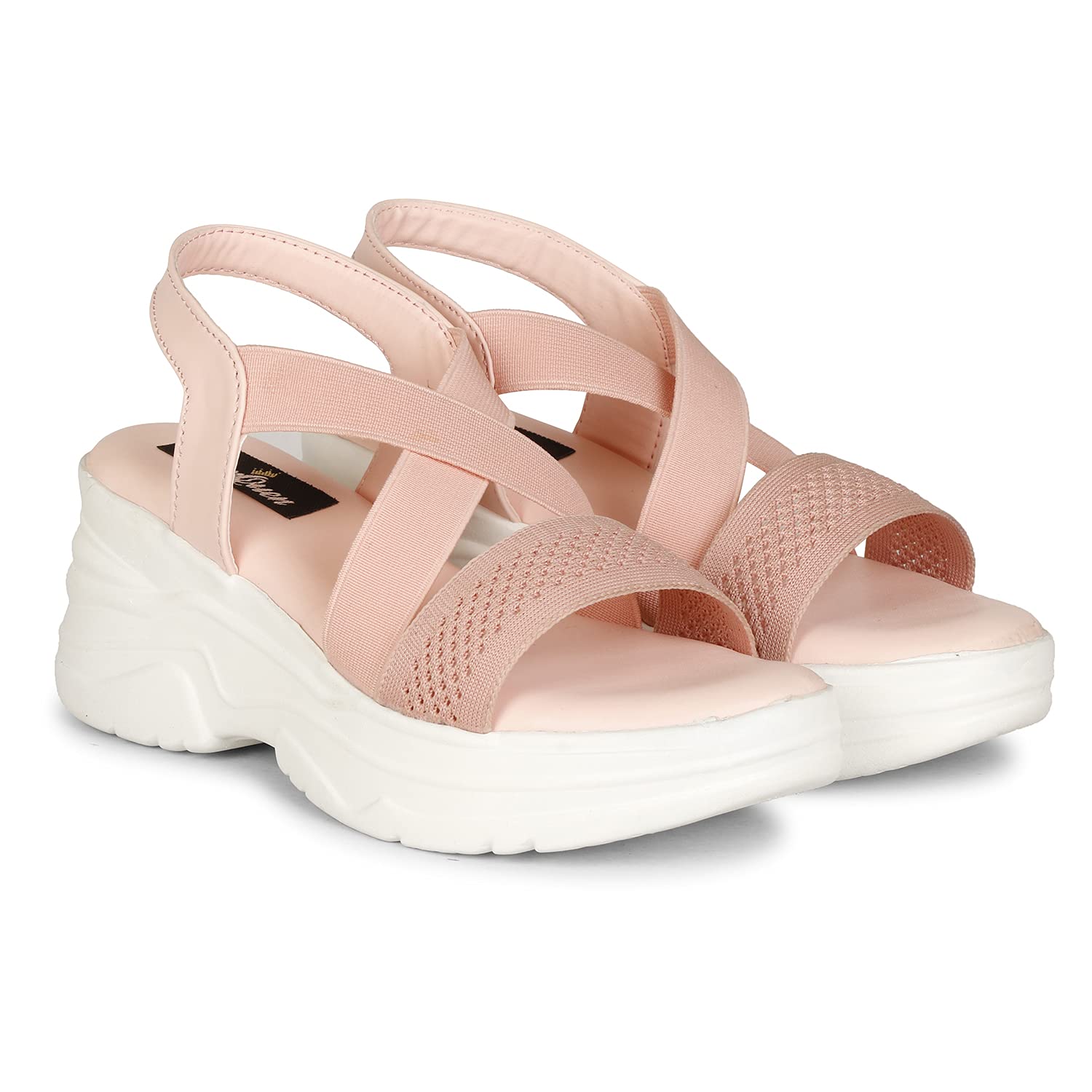 Stylish Girl's High Heel Criss Cross Chunky Sole Casual Fashion Wedges Sandal For Women/Girls Ankle Strep Sandal-image-26