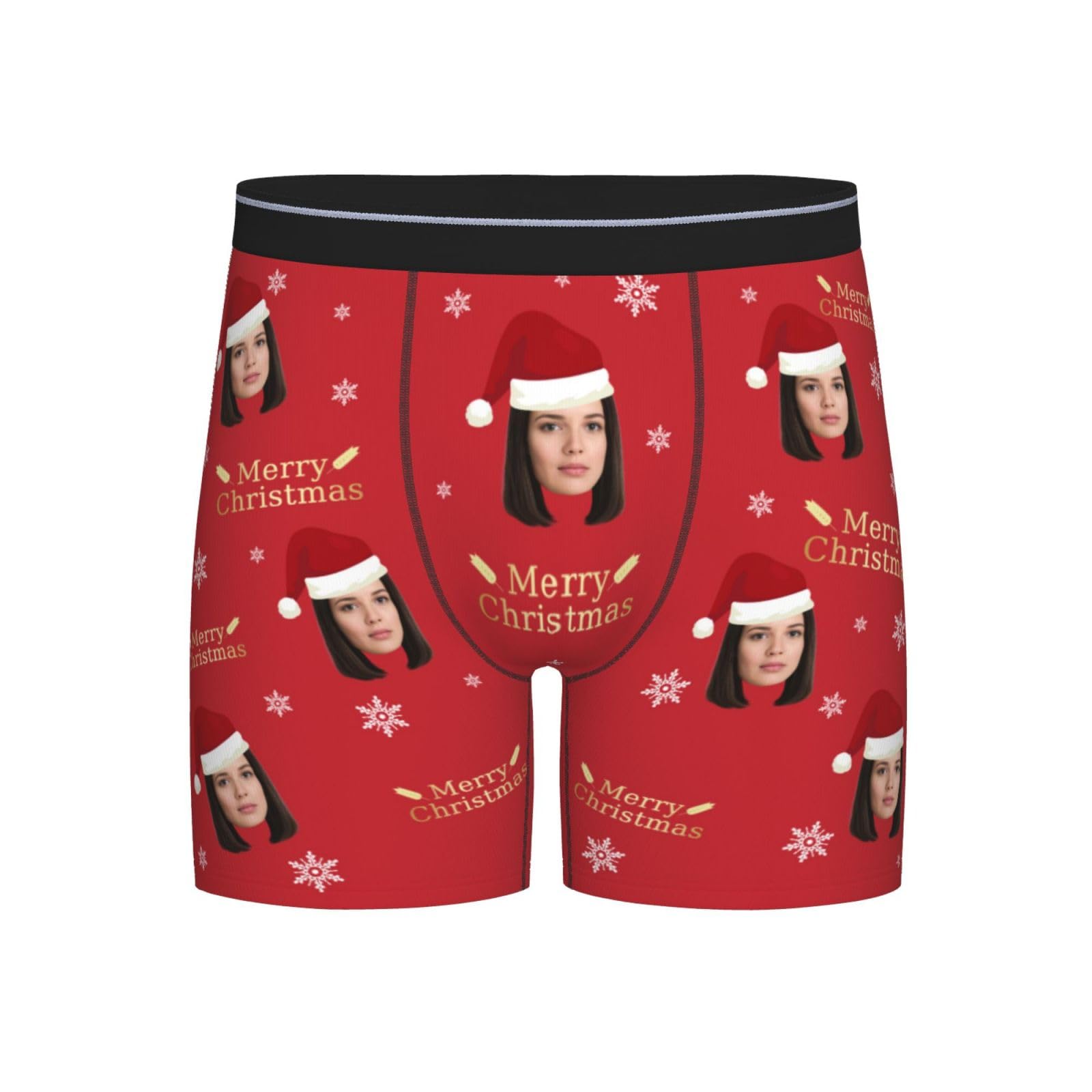 NaispandaPersonalised Photo Long Leg Boxer Briefs for Men Custom Mens Long Leg Boxer Briefs Trunks Underpants Size S-XXL