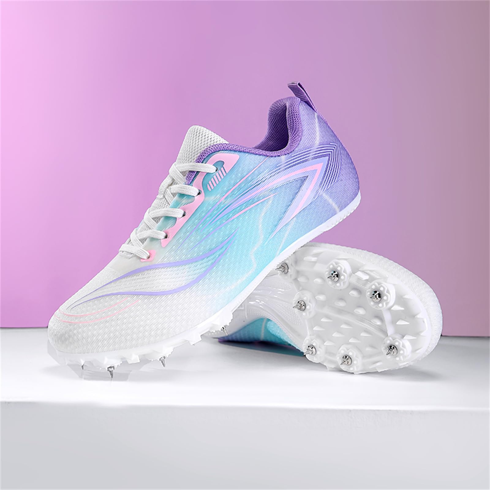 Chaussures Athlétisme pour Femmes Garçons Et Filles Baskets De Course De Saut De Sprint Respirantes