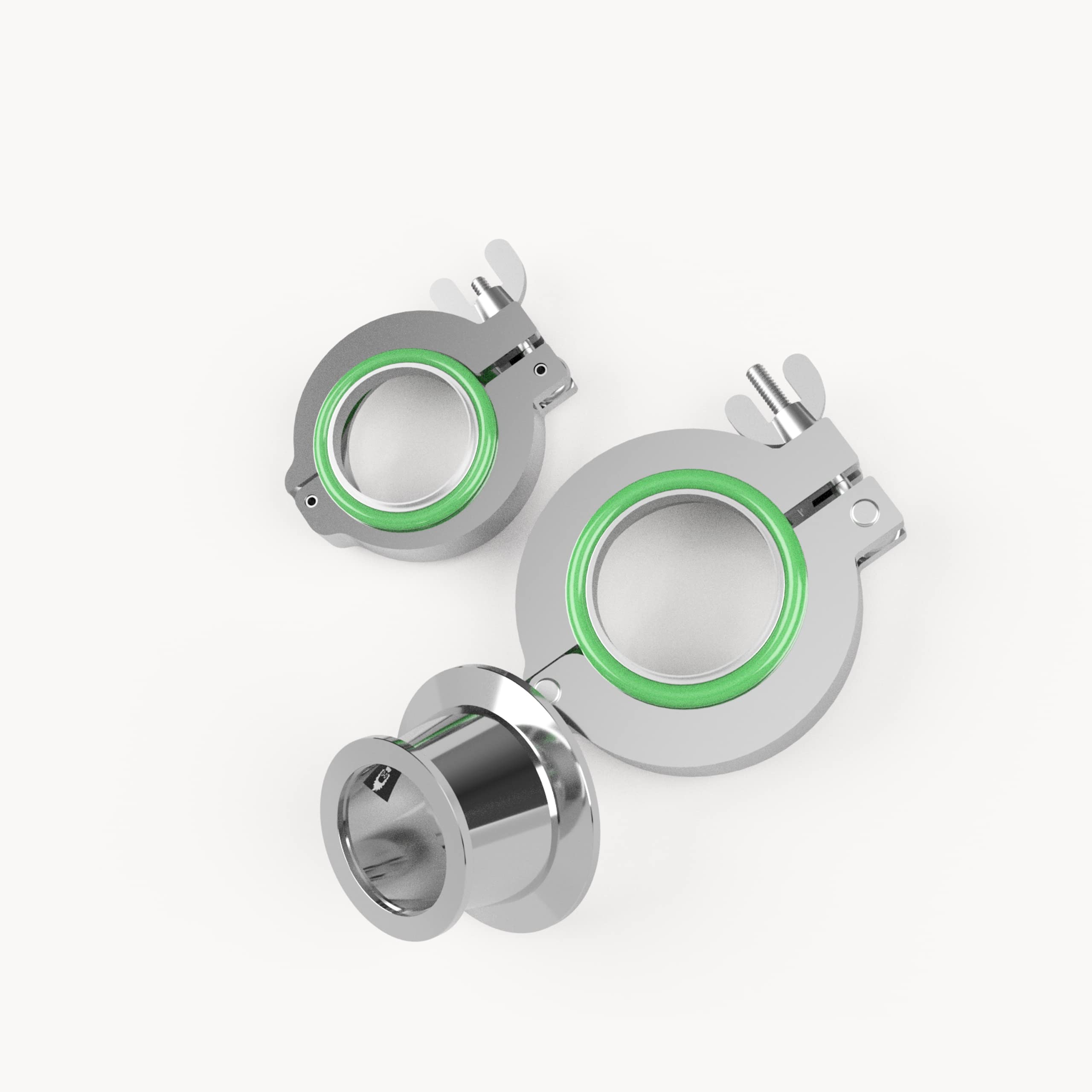 KF50 to KF40 conical Reducer, NW50 conical Reducer, SST Centering Ring, FKM O-Rings, Aluminum Wing nut Clamps Combo 7 Packages