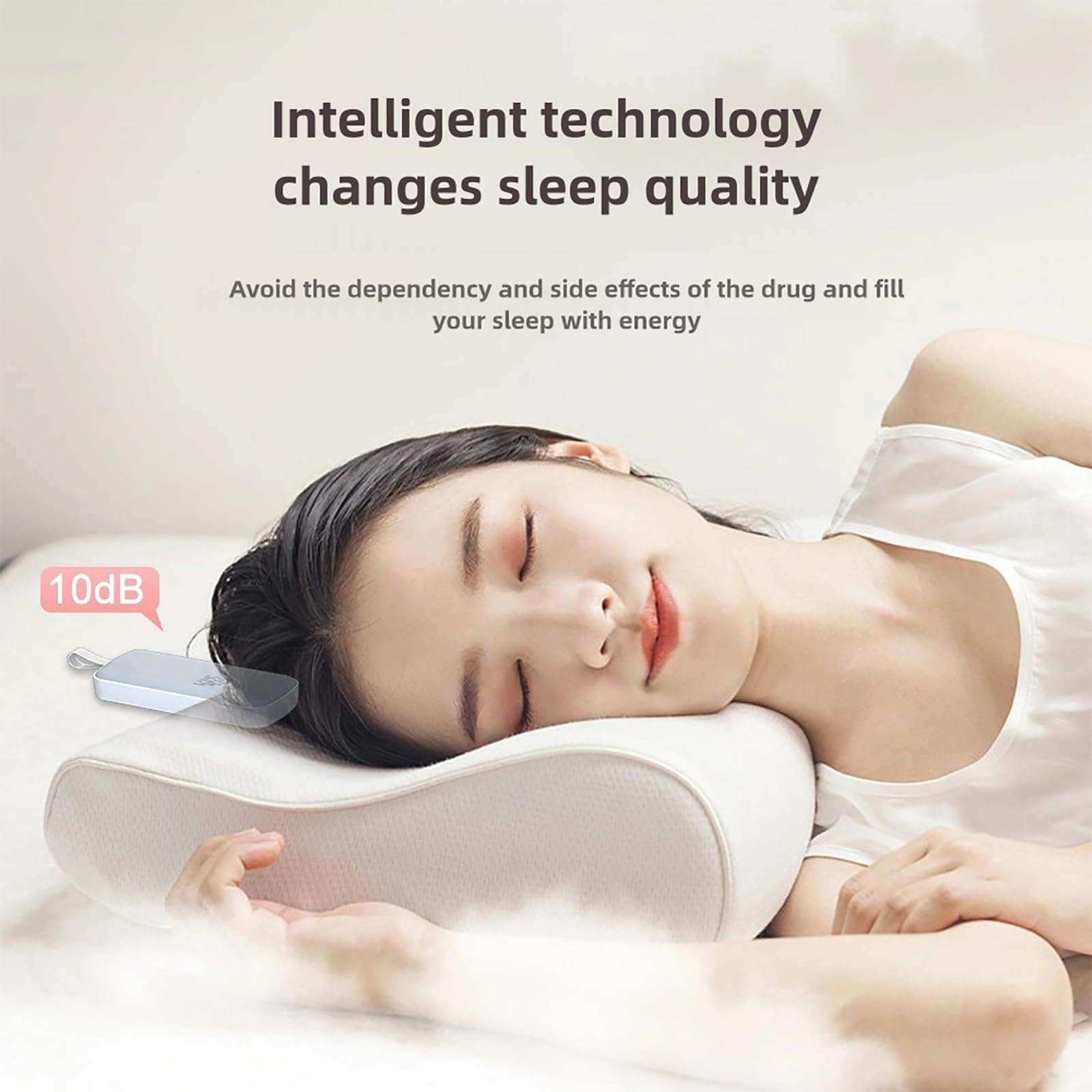 Mini Altavoz de Almohada de conducción ósea para Dormir, Auriculares Bluetooth para Dormir profundamente, Sonido de Ruido Blanco 3D, Ideal para el insomnio