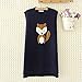 Produktbild GRGFG Pullunder Damen Strick,Frauen Strickwesten Pullover Mode Rundhals Cartoon Fuchs Jacquard Plus Size Casual Lose Cami Ärmellos Pullover Weste Pullover Tank Top Winter Herbst, Marineblau, 2XL