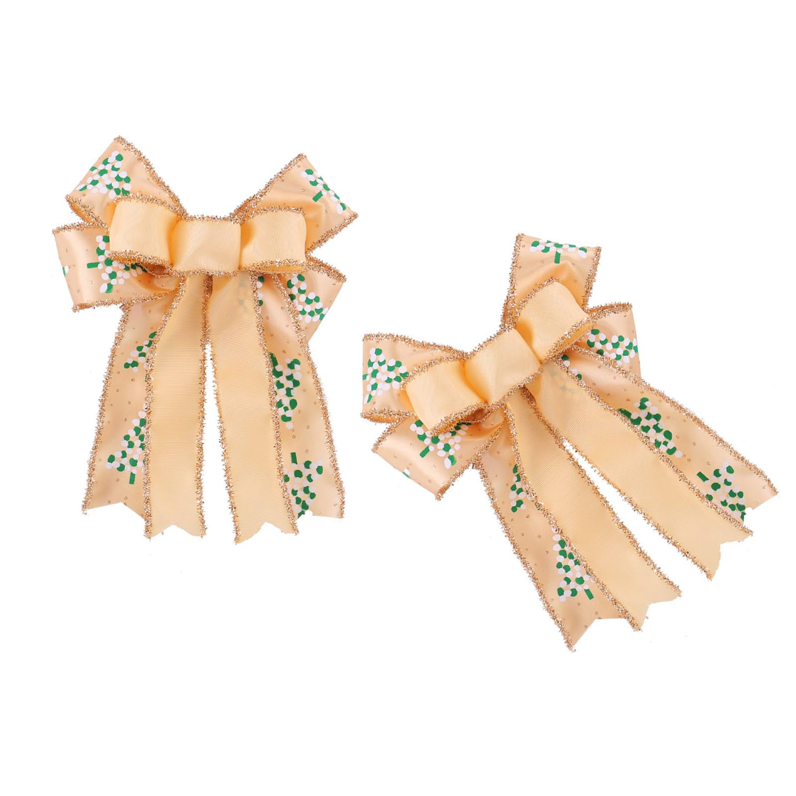 Elnwnnkc A Christmas Double Layer Bowknot Practical Polyester Bowknot Decoration For Creating Warm Christmas Mbiances Double Layer Ribbon