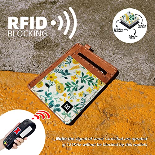Image of Credit Card Holder Wallet for Women Slim Minimalist Wallet RFID Blocking Leather Wallets Elastic Front Pocket Wallet for Women