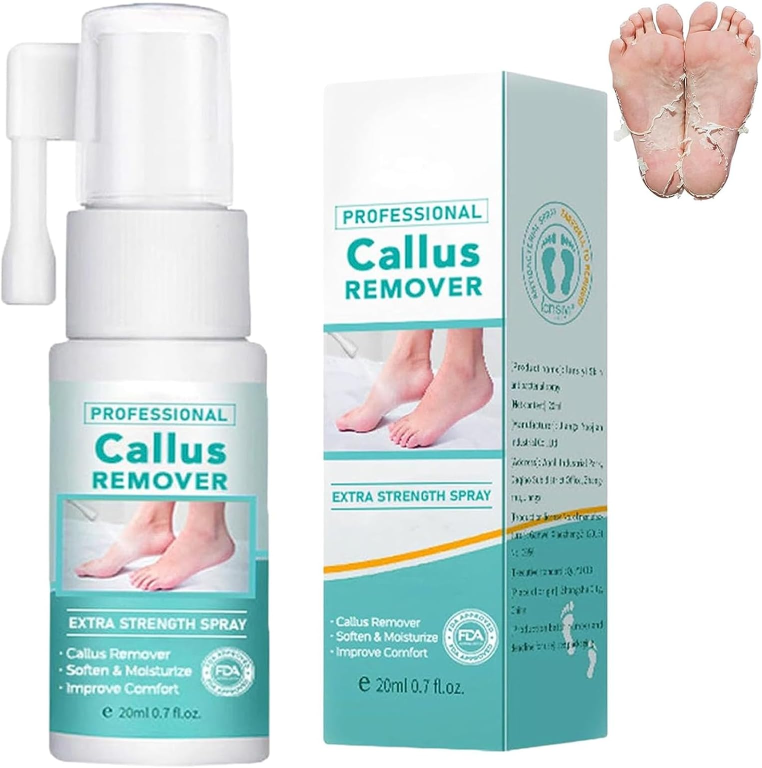 Professional Callus Remover Extra Strength - Foot Callus Removal, Foot Peeling Spray for Dead Skin and Calluses on Feet (2Pcs)