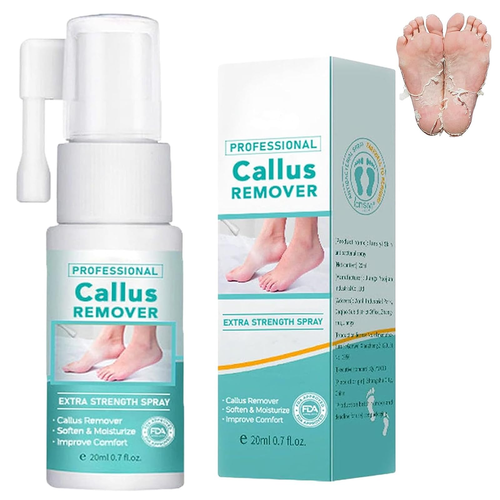 Professional Callus Remover Extra Strength - Foot Callus Removal, Foot Peeling Spray for Dead Skin and Calluses on Feet (2Pcs)