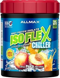 ALLMAX ISOFLEX CHILLER isolat de protéines de lactosérum, sensation pêche agrume, 1 lb