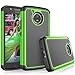 Tekcoo Moto E4 Plus Case, Tekcoo 2017 Motorola Moto E Plus 4th Generation Cute Case, [Tmajor] Shock Absorbing [Green] Rubber Silicone & Plastic Scratch Resistant Bumper Grip Rugged Hard Cases Cover