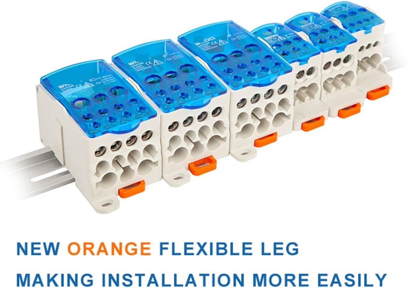 UKK80A Junction Box 1-Input 6-Output Universal Wire Electrical Connector Din Rail Terminal Block Power Distribution Box UKK 80A 1Pcs