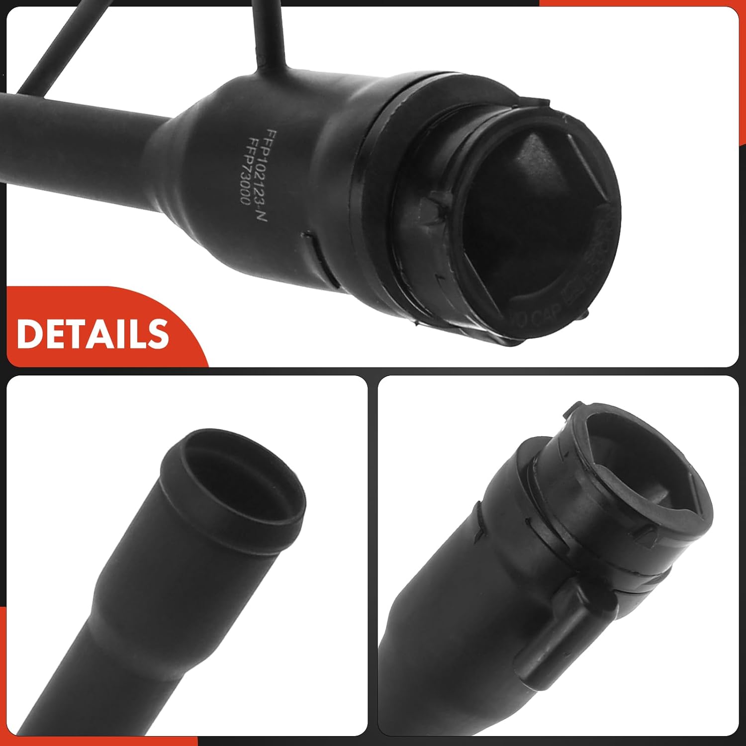 A-Premium Fuel Tank Filler Neck Pipe Hose Compatible with Ford Fusion & Lincoln MKZ 2010-2012 & Mercury Milan 2010-2011, 2.3L 2.5L 3.0L 3.5L, FWD Only, Replace# AE5Z9034A, AE5Z9034AC