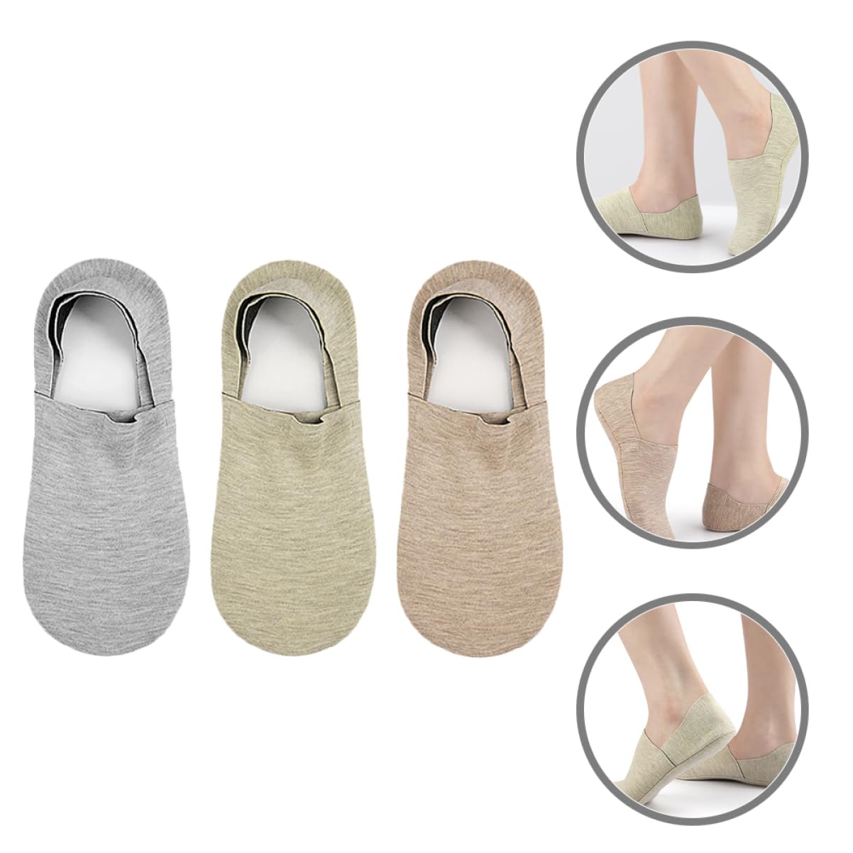 SHERCHPRY 3 Pairs Low Cut Women Socks Comfortable Invisible Short Socks for Running Fashionable and Stretchy Design for Everyday Wear