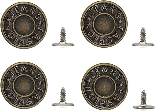 Alfileres de botón para jeans, sin coser, ajuste perfecto, botones de jean para jeans sueltos, pantalones de metal reutilizables y ajustables,