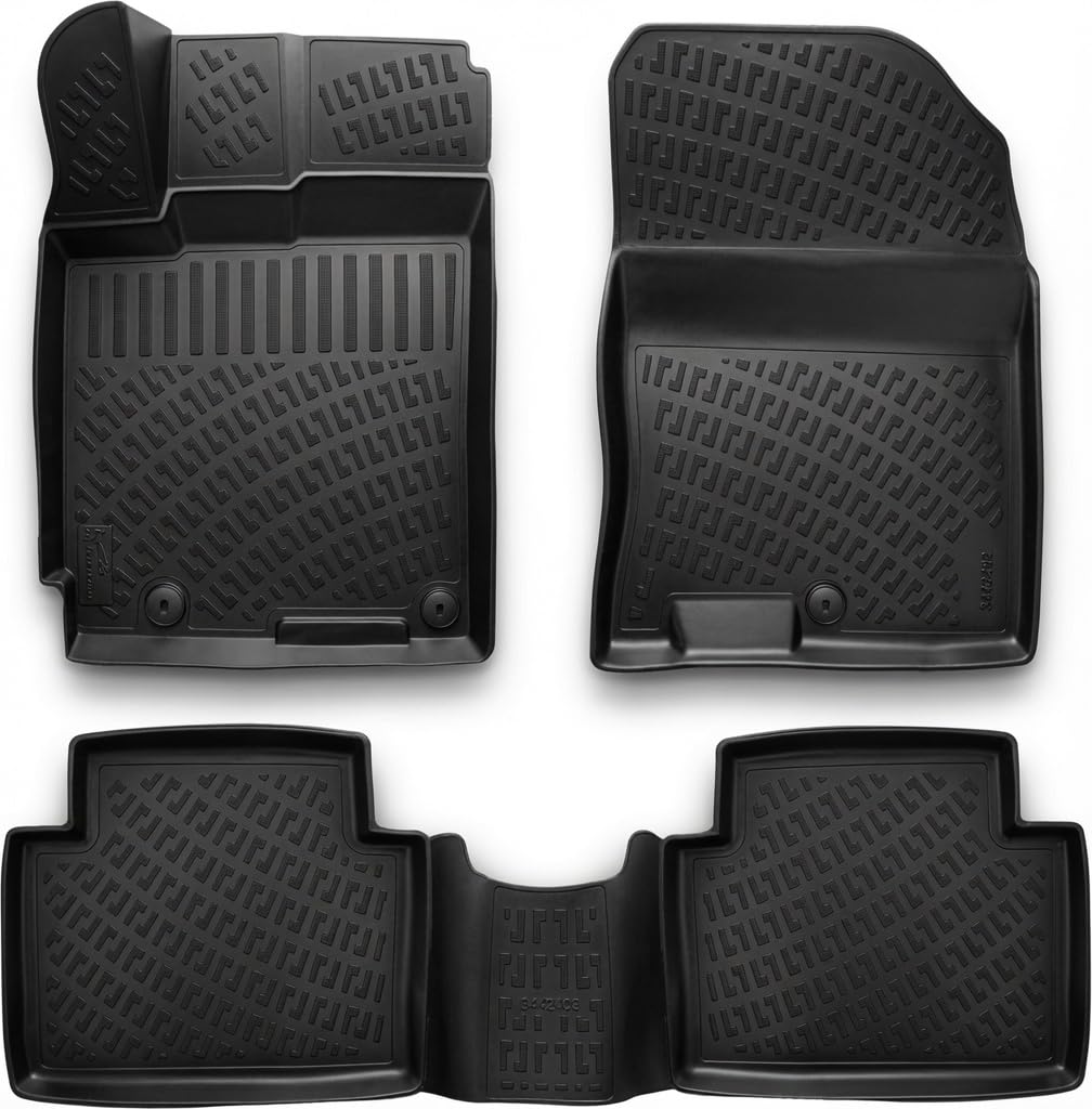 Hyundai Kona 2018-2023 & Kona N 2022-2023 (No Electric Models) Floor Mats 3D Custom Fit Compatible with Hyundai Kona Rubber Car Mats Laser Measured Floor Liners All Weather (Front & Rear)