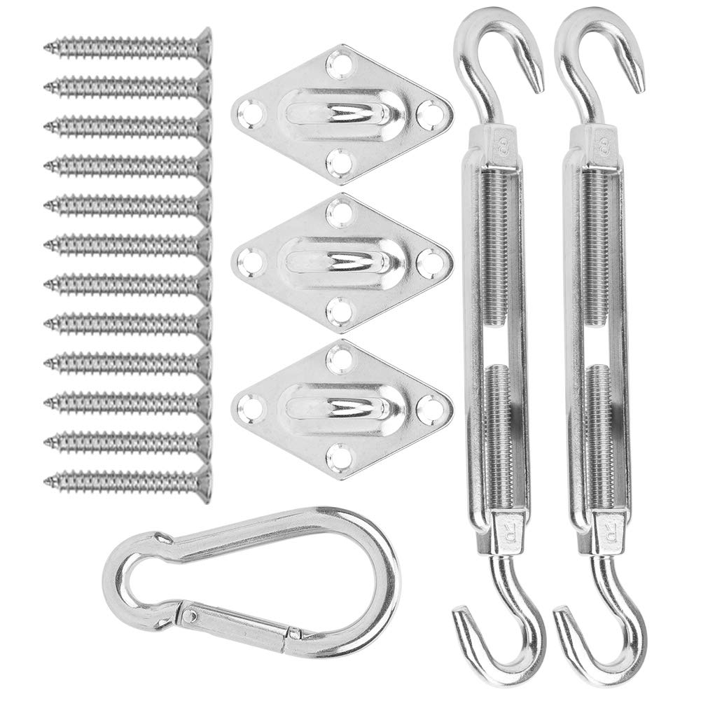 Stainless Steel Shade Sail Spring Buckle, Stainless Steel Shade Sail Hardware Kit, High Hardness Small Size for Outdoor Camping