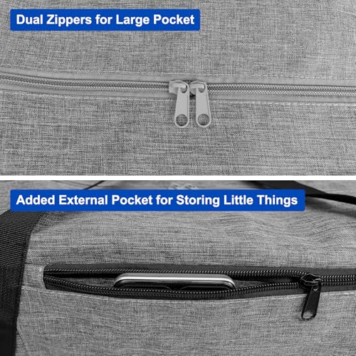 nomiou Tripod Bag with External Pocket - 30 Inch Tripod Carrying Case with Shoulder Straps and Dual Handles Full Zippers for Lights, Cameras, Mic Stands, Music Stands (Grey)