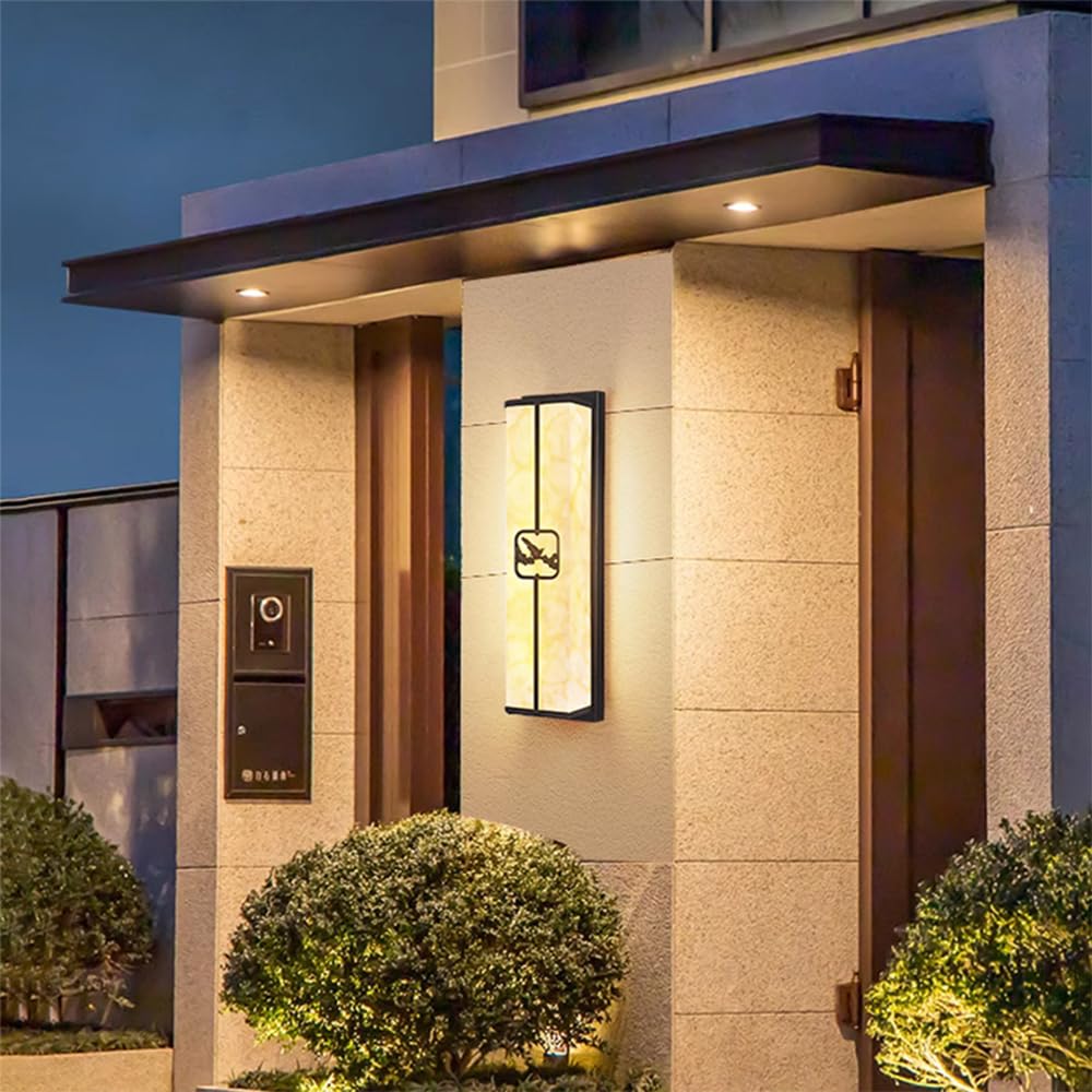 SMCCYYSD Contemporary Outdoor Waterproof Wall Lamp LED Electric Simplicity Balcony Hallway Courtyard Villa Gate Hotel (F C H60CM Electric)