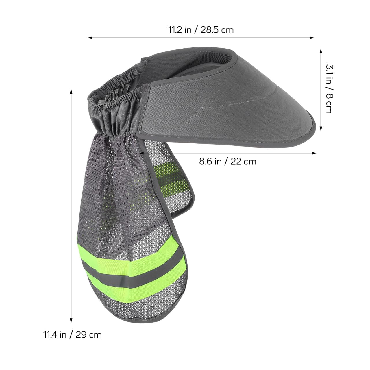 DOITOOL Protector Solar para Casco de Obra - Parasol de Seguridad con Visera - Cubre Cuello Sombra Pantalla - Malla de Poliéster Transpirable para Construcción Trabajo al Aire Libre y Jardinería