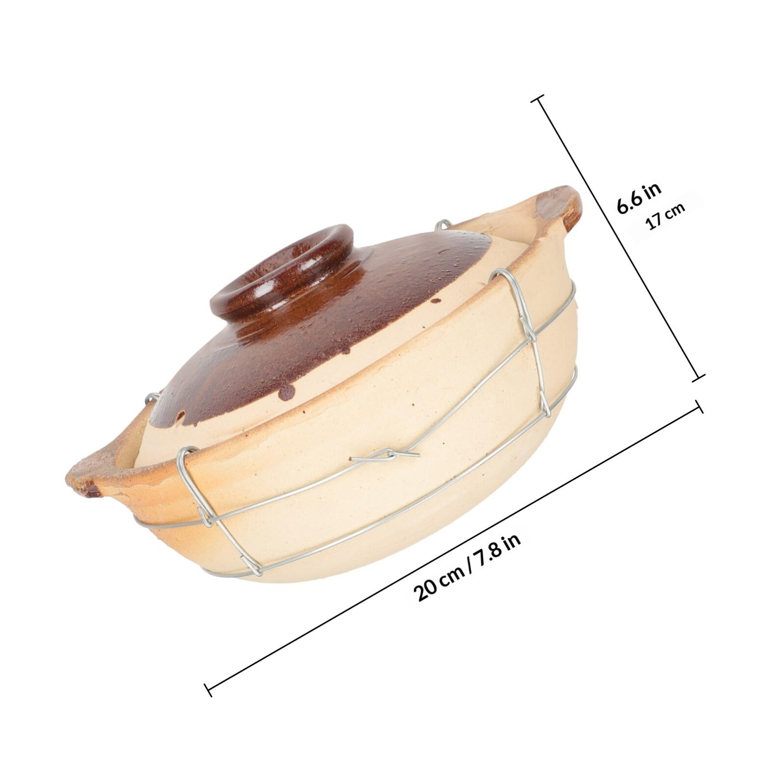 Cazuela de Barro para Cocina Doméstica 0,5l con Asa Individual de Arcilla Natural Clara, Olla para Guisar y Estofar, Apta para Arroz y Guisos Caseros Estilo Varios estilos