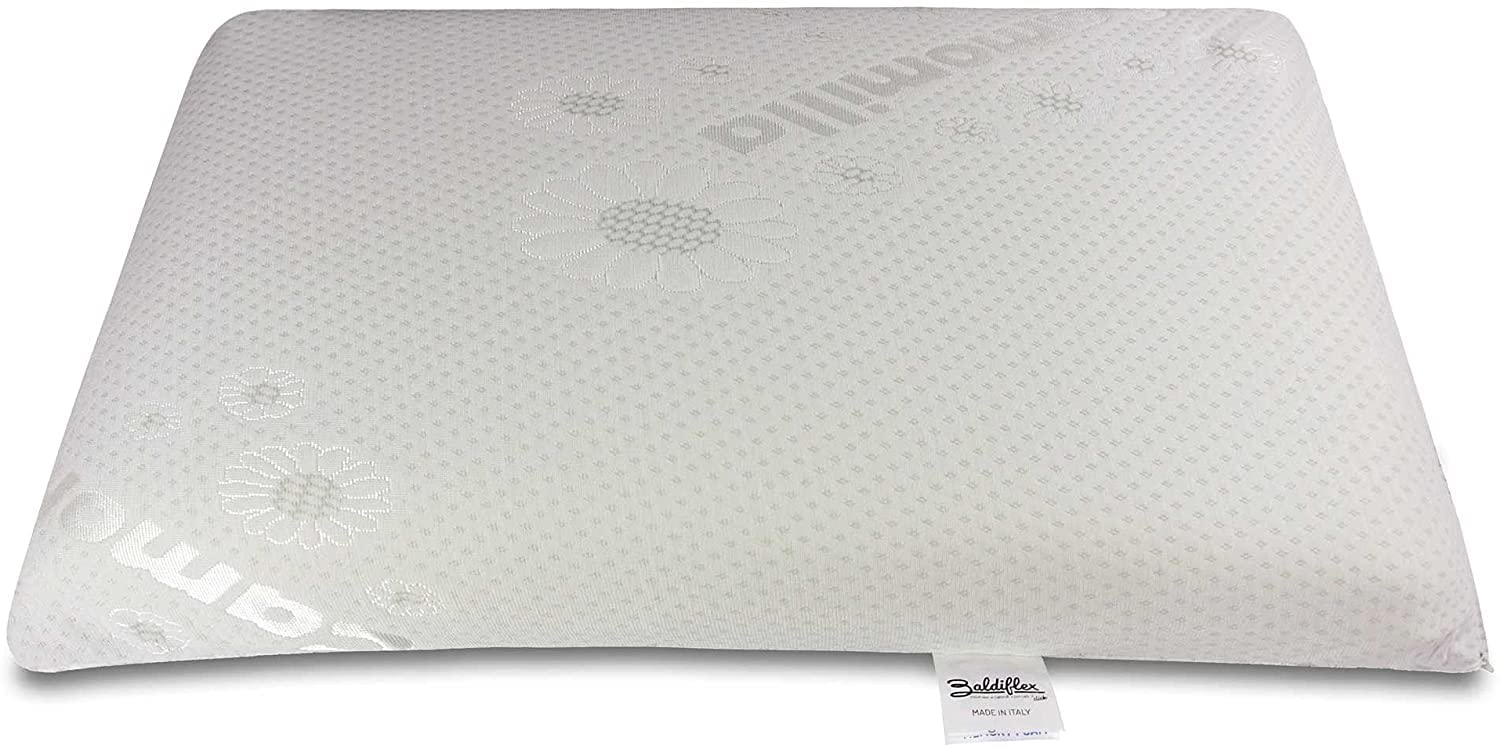 Baldiflex Emporio Para Ergonomiczna Pianka Pamięci Kostka mydła, Podszewka Rumianek Relaksujący, Zdejmowany i zmywalny, Rozmiar 40x70 cm wysokości 11 cm, Przeciwerwidowisko