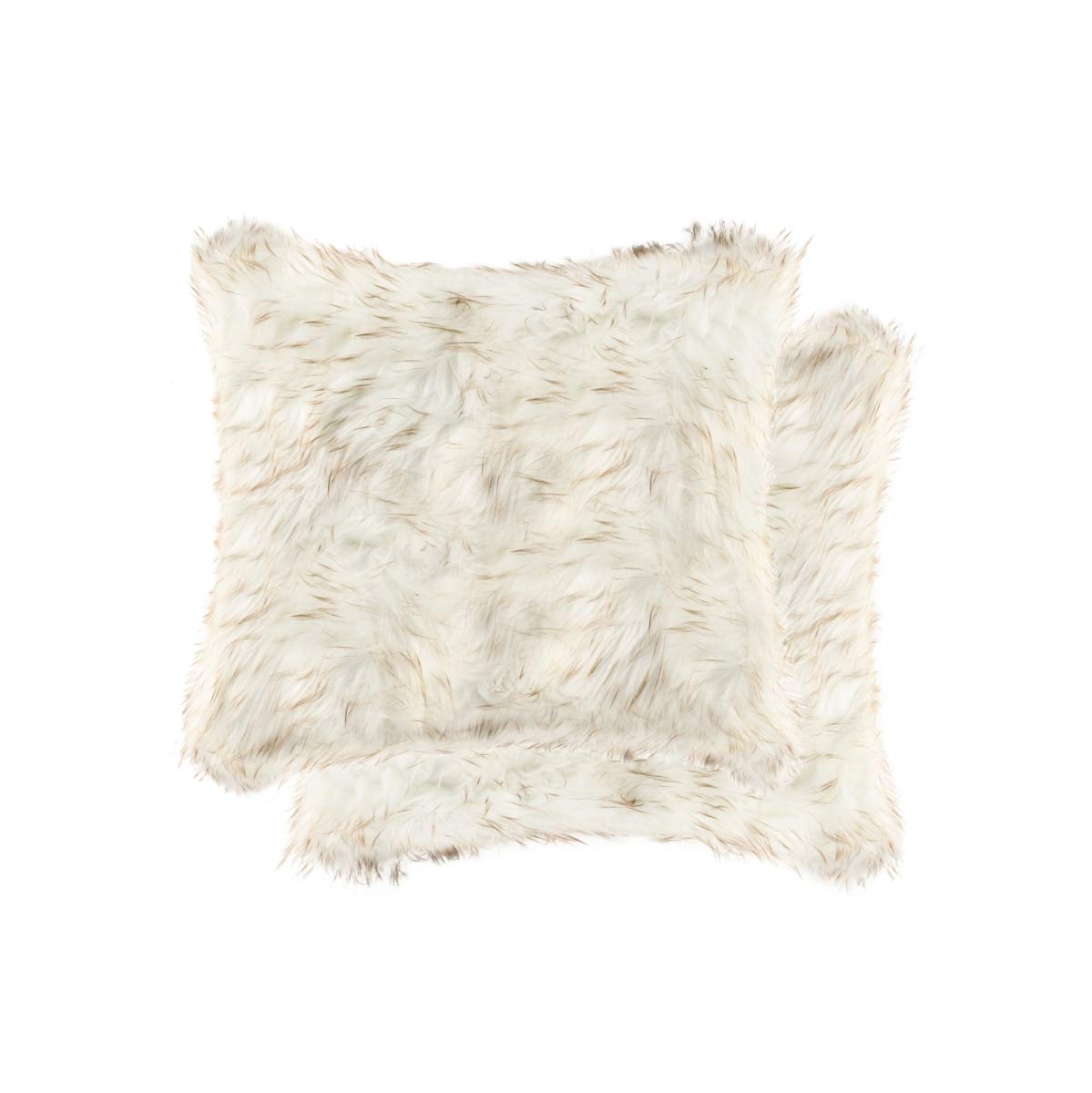 Luxe Faux Fur 676685041104 18 x 18 in. Belton Sheepskin Pillow case - Gradient Tan - Pack of 2