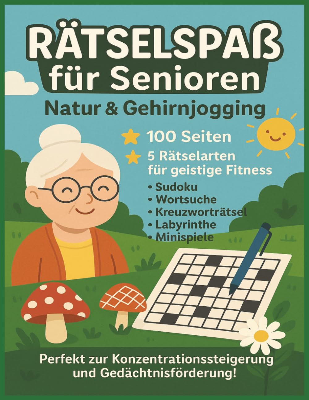 Rätselspaß für Senioren – Fit im Kopf: 5 Rätselarten für Konzentration, Gedächtnis & Wohlbefinden