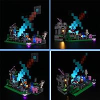 Vista 4 de Kit de luces VONADO compatible con Lego Minecraft La Fortaleza de la Espada 21244, iluminación DIY compatible con sets de Lego Minecraft 21244