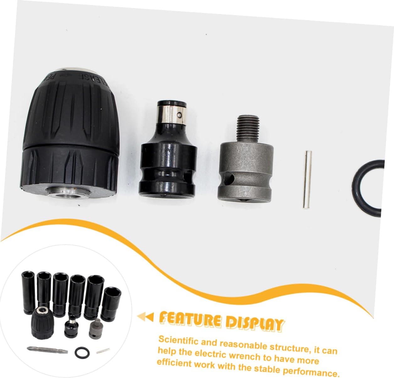 12-Piece Impact Socket Set Adapter for Electric Wrench Heavy-Duty Hexagon Sockets for Automotive Repair Compatible Models