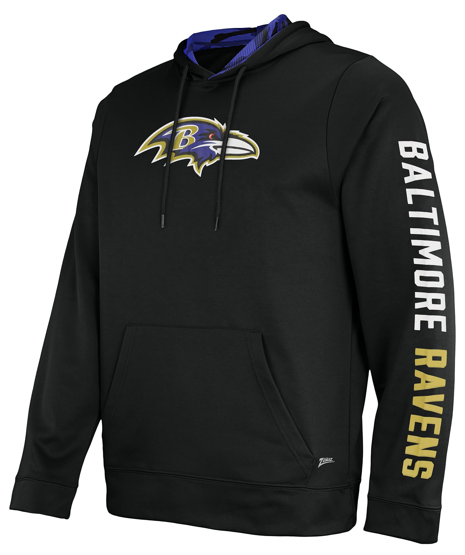 Zubaz NFL Football Men's Solid Team Hoodie with Camo Lined Hood and Sleeve Graphic — view 132